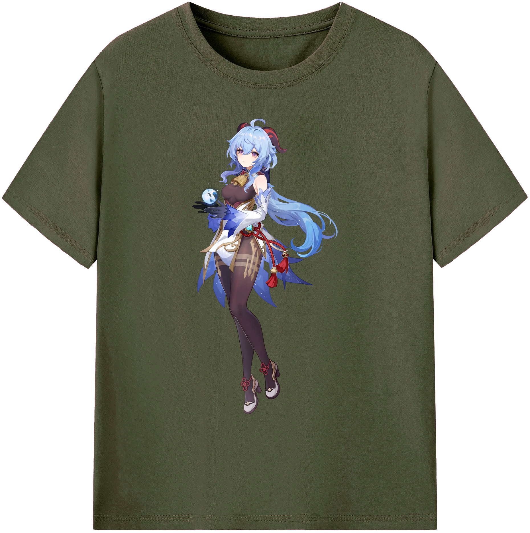 げんし神 甘雨 かんう genshin Ganyu 綿100％ メンズ半袖Tシャツ｜肌触りやわらか＆通気性